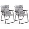 Set of 4 Brown Portable Folding Beach Chair with Steel Frame and Weather-Resistant Webbing for Outdoor Seating